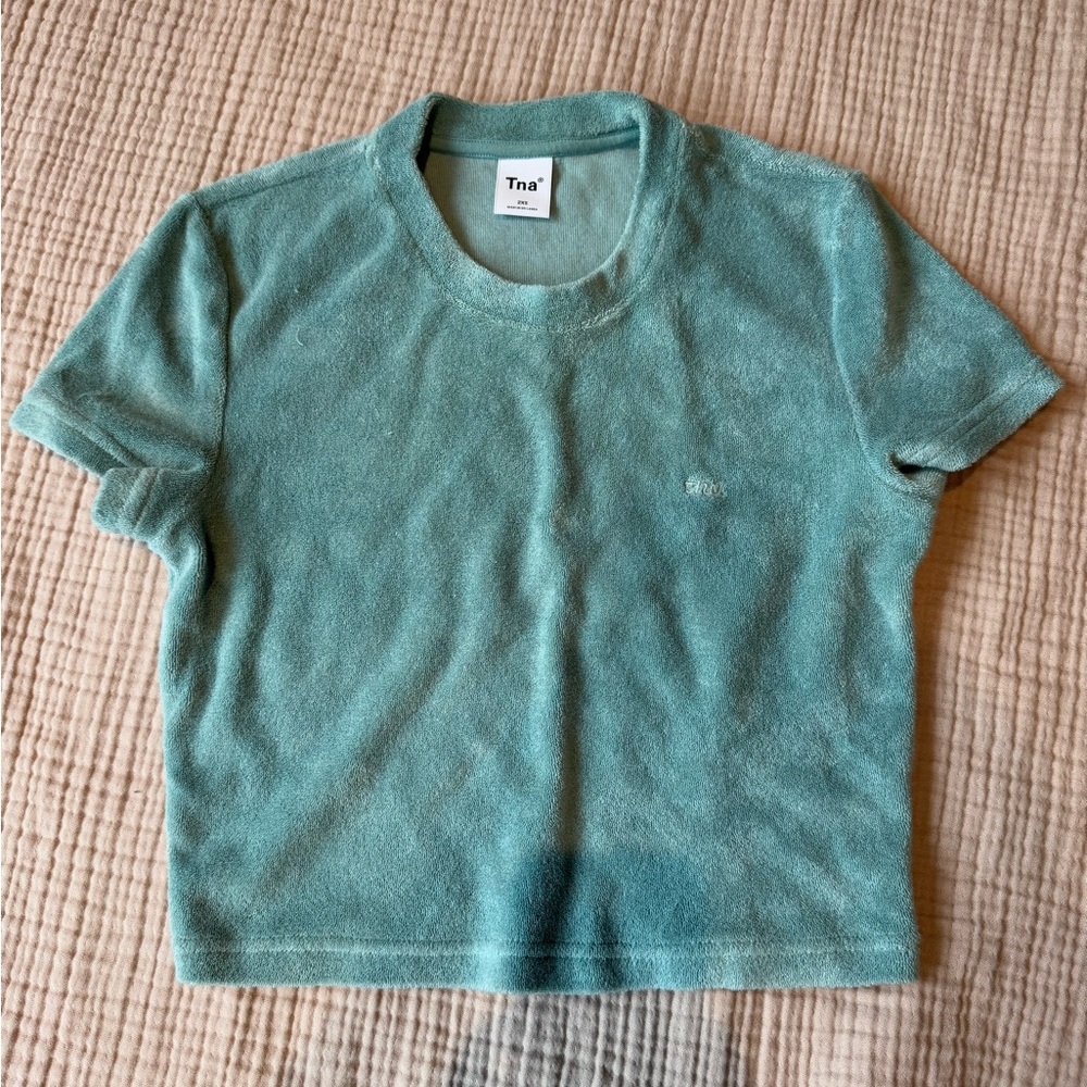 TNA Aritzia Terry Cropped T Shirt EUC